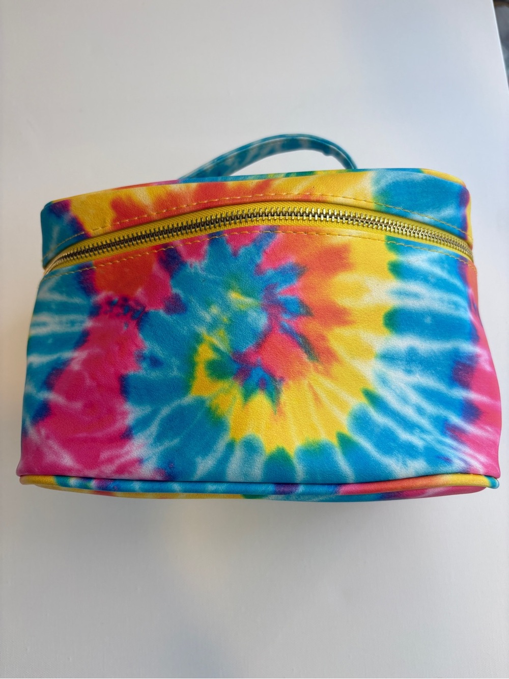 Psychedelic Tie-dye, Rectangular Vinyl Cosmetic Pouch/Case by IM Heart 9”x 5”x6”